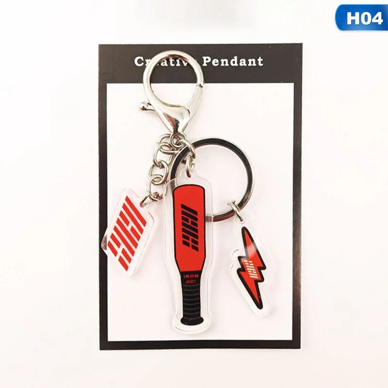 KPOP NCT IZONE Red Velvet IKON Produce 101 X ONE Keychains Key Chains Chain Ring Keyring Pendant Fans Gilfs Wholesale New - Цвет: 4