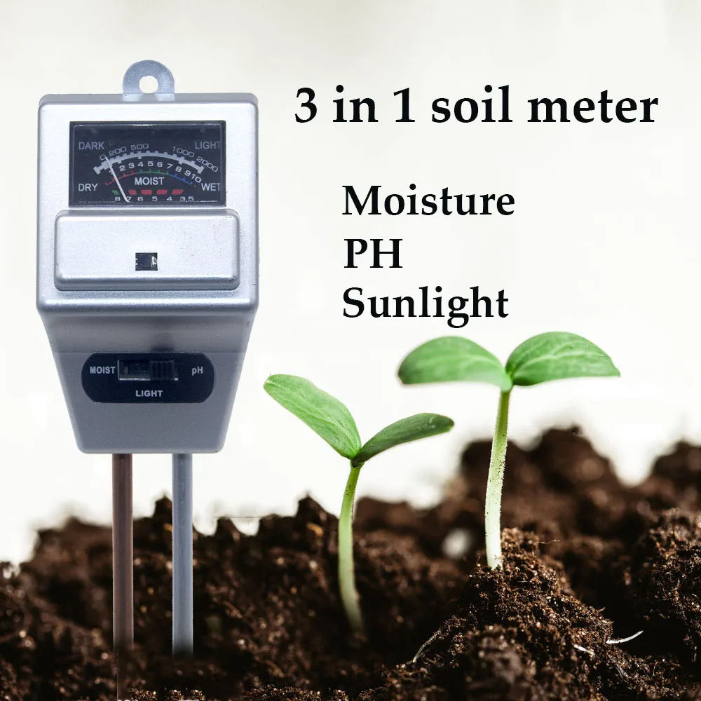 

3 In 1 Soil Moisture PH Meter Sunlight Tester Indoor Outdoor Plants Flowers Acidity Luminosity Humidity Measuring Instrument