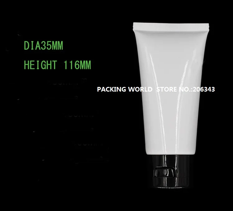 

50ml white soft tube for mildy wash/butter/ hand cream tube/night cream/anti-UV cream/white/black lid plastic tube