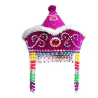 mongolian national minority hat headdress costume headdress flower tibetan dance head hair accessories