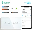 Bseed Smart настенный выключатель Wi-Fi Стекло переключатели 23 комплекта, 1234Way 5Gang сенсорный светильник переключатель управления Изготовитель: Tuya приложение smart life 3 Цвета