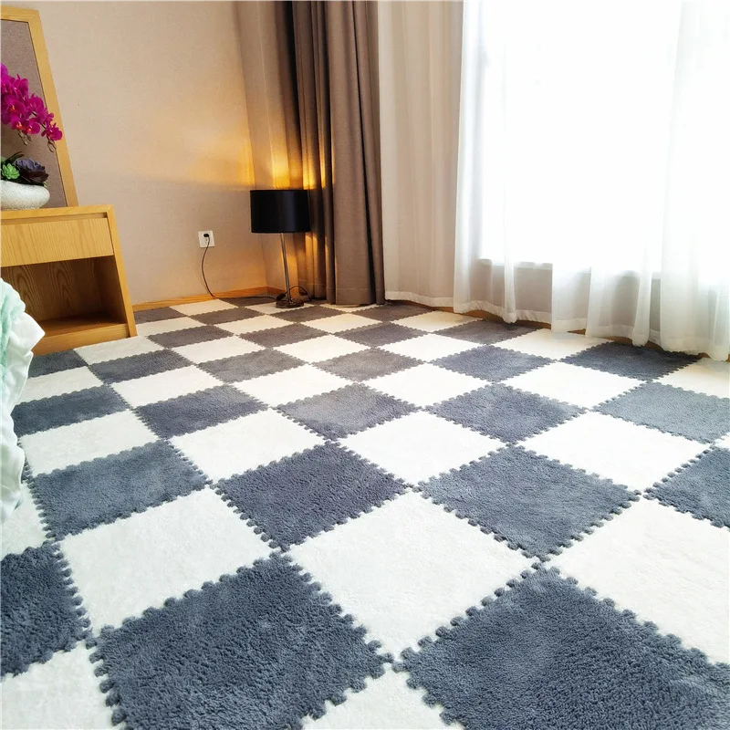 Ворсистые ковры с пазлами для самостоятельной сборки 30 х30 см мягкий напольный