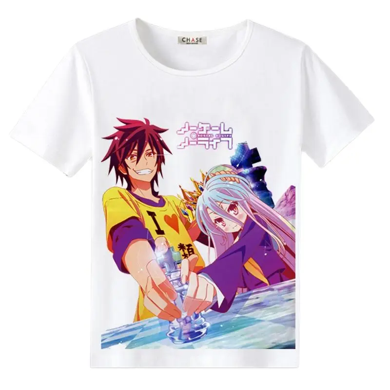 High Q унисекс аниме Cos Без игры нет жизни футболка Мультфильм Сора Широ