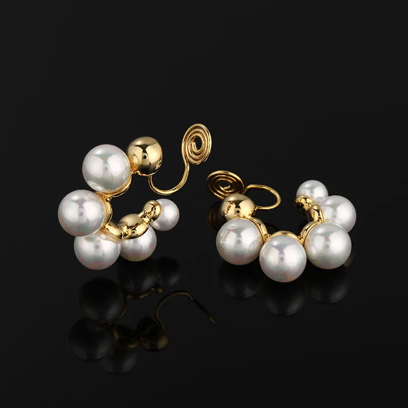 

TJP простой и универсальный клипса для ушей с противомоскитной спиралью без проколов круглые женские серьги с бусинами