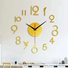 Бескаркасные настенные часы сделай сам, современные зеркальные настенные часы 3D, декоративные часы с римскими цифрами, настенные часы с поверхностью
