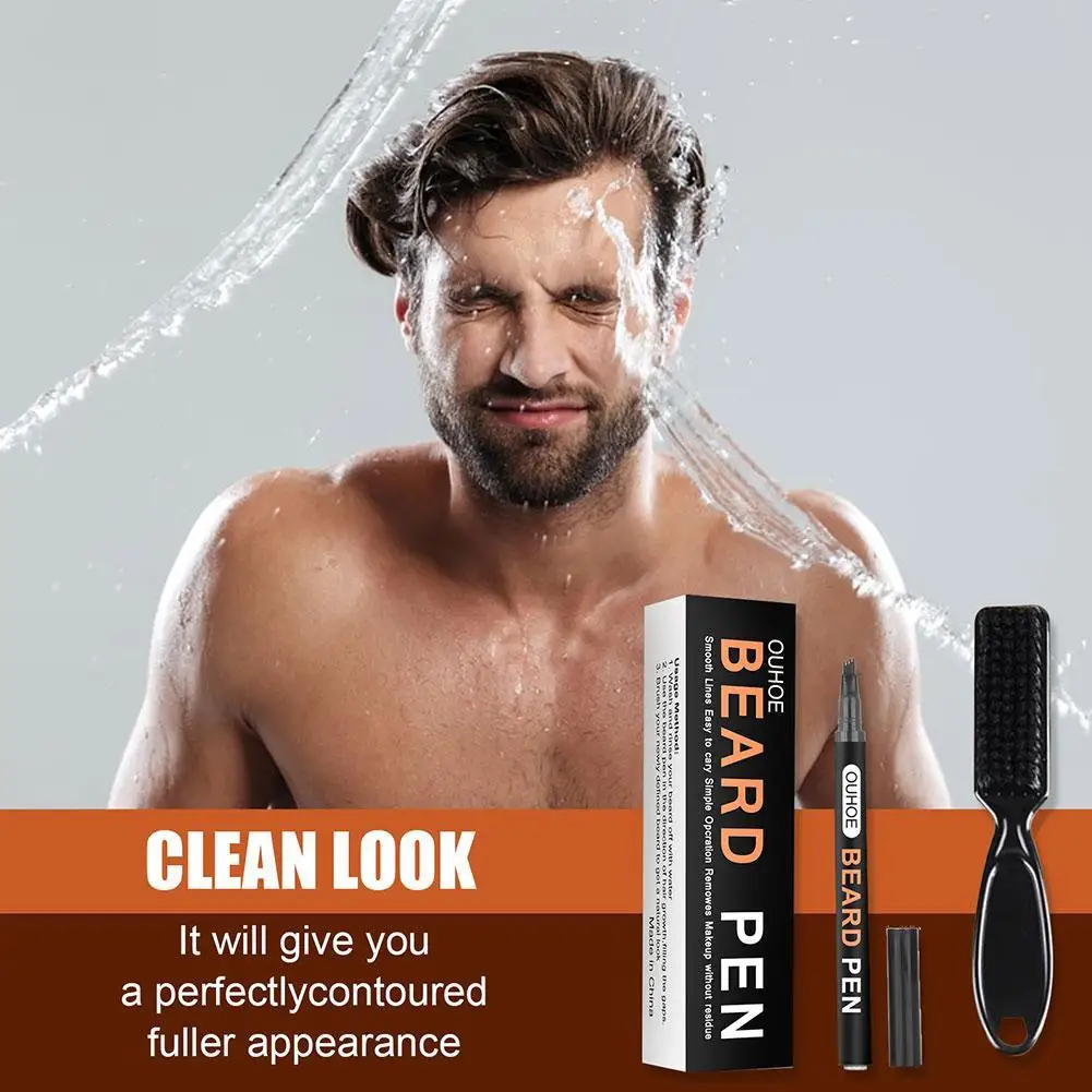 New 2021 Beard Pen Filler Pencil And Brush Enhancer Waterproof Moustache Coloring Shaping Tools Hair Set | Красота и здоровье