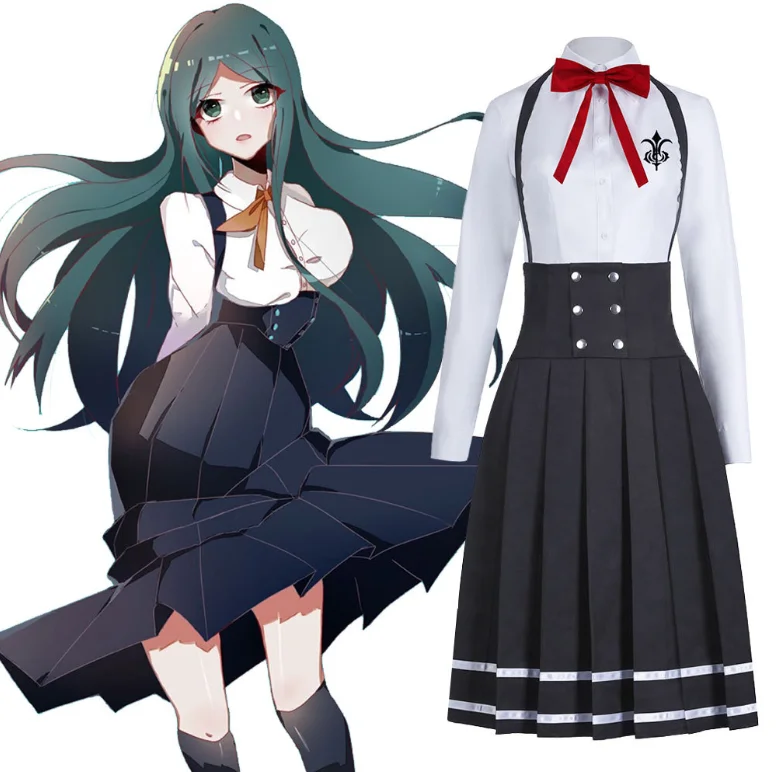 

Anime Danganronpa V3 Shirogane Tsumugi Cosplay Costume Girls JK Uniform Women Halloween Party Cosplay Outfit Dress Wig