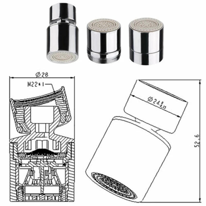 

Kitchen Tap Head Aerator 360 Rotate Faucet Swivel End Diffuser Adapter Filters