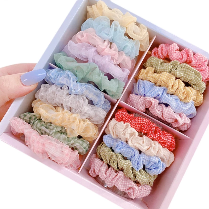 

Korean Women Girls Summer Scrunchies Sweet Candy Color Elastic Hair Ties Rope Rubber Band Chiffon Ponytail Holder Gifts
