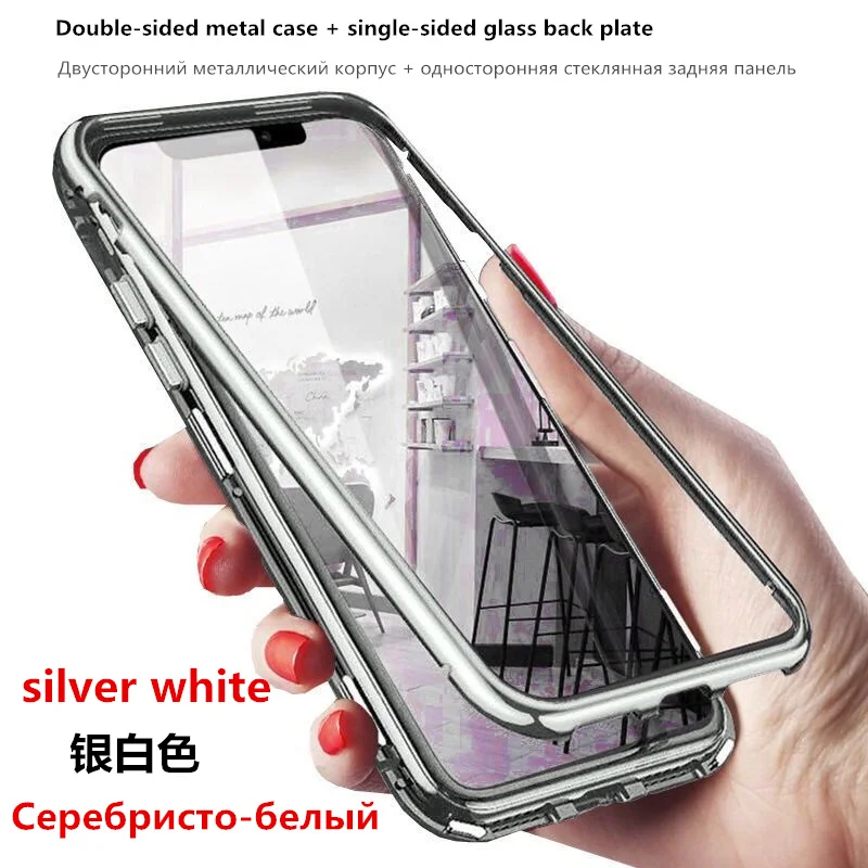 only white case Huawei mate 20 lite чехол Магнитная Адсорбция металлический чехол для huawei mate 20 pro honor 10, 8X10 lite nova 2i 3 3i 3e 4 4e 5i 5pro - Цвет: only white case
