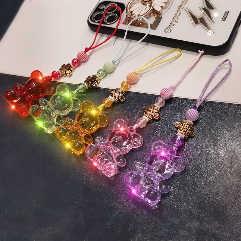 Подвеска в виде хрустального медведя шнурок для брелока идентификационная карта