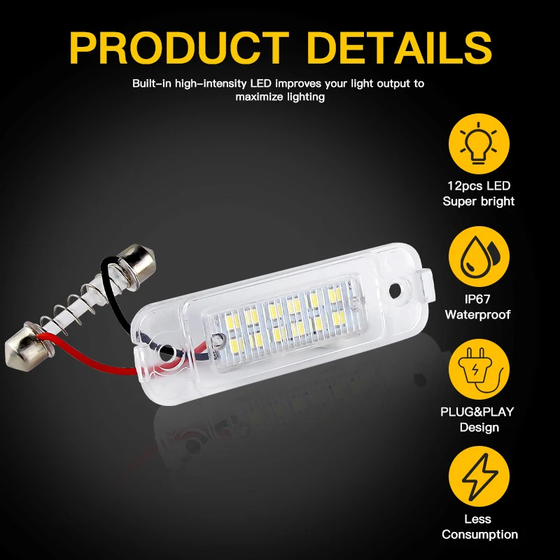 Автомобильный светодиодный номерной знак без ошибок 2 шт. для Mercedes Benz W163 W164 X164 W251