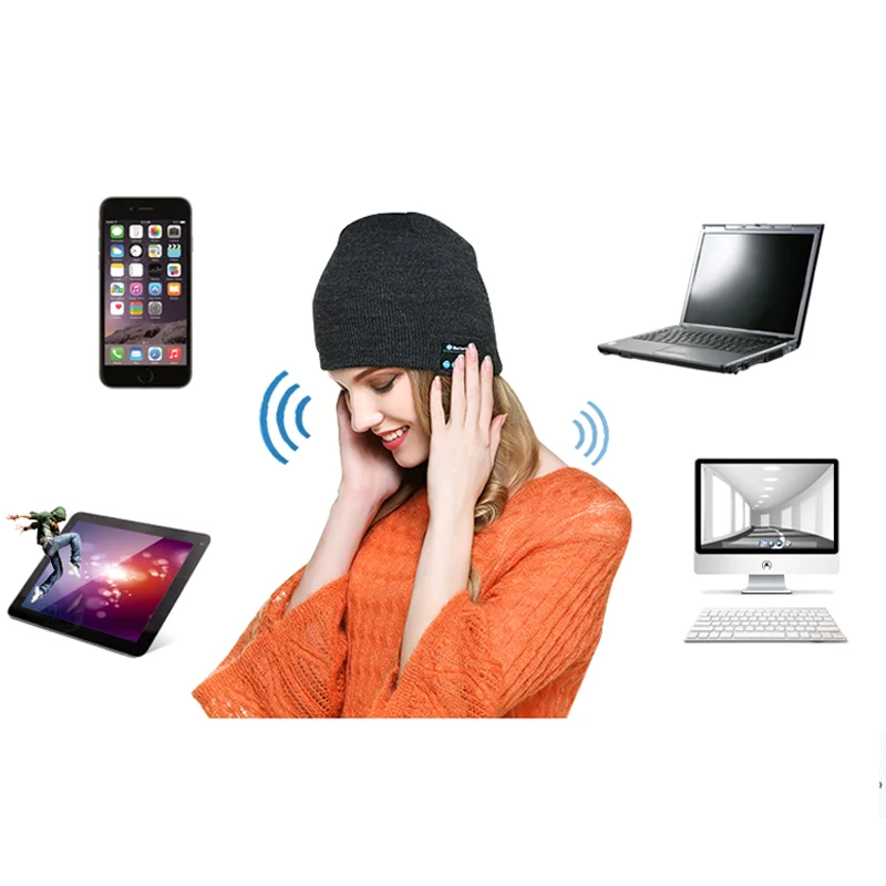 Горячая Bluetooth Музыка вязать шапочку беспроводной смарт шапка гарнитура наушники