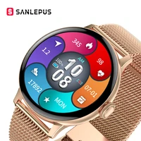 sanlepus 390390 hd screen smart watch 2021 women men smartwatch ip68 waterproof heart rate monitor for android ios samsung