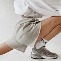 gray sports shorts womens 2020 summer new fashion loose high waist drawstring strap casual hot pants
