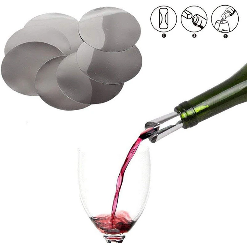 

80Pcs 3 Inch Silver Wine Pourer Discs Drip-Proof Drop Drip Stop Pouring Pour Spout