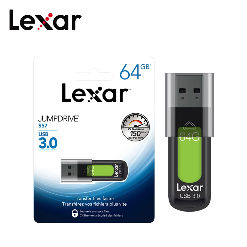 Lexar USB флэш-накопитель 256 ГБ 128 Гб 64 32 оригинальный JUMPDRIVE S57 3 0 150 МБ/с./с карта памяти