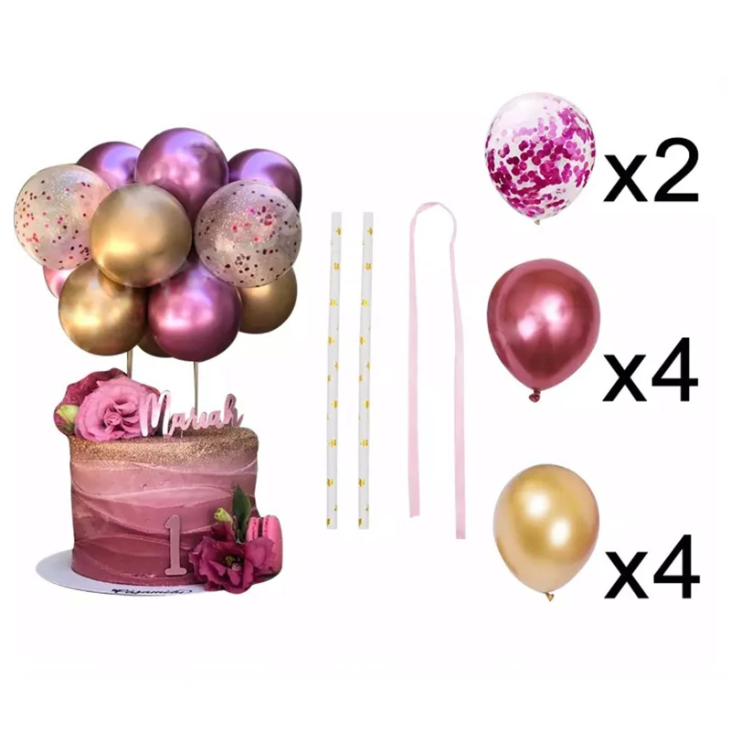 

10pcs 5 Inch Metal Balloon Cake Topper Cloud Shape Confetti Balloons For Birthday Baby Shower Wedding Party Decor Home Supplies