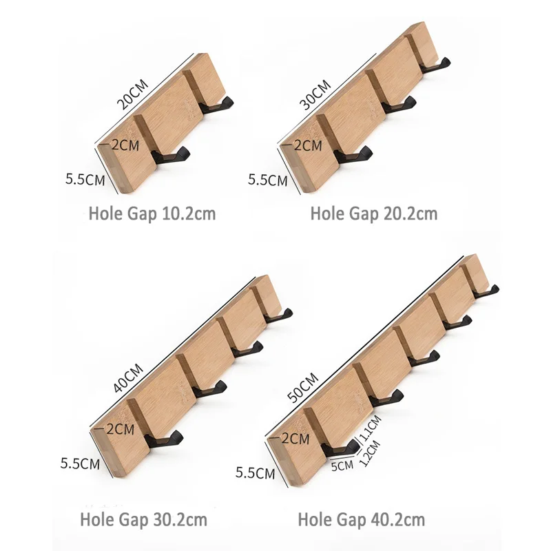 Складной крючок для пальто бамбуковый настенный без сверления вешалка дверей