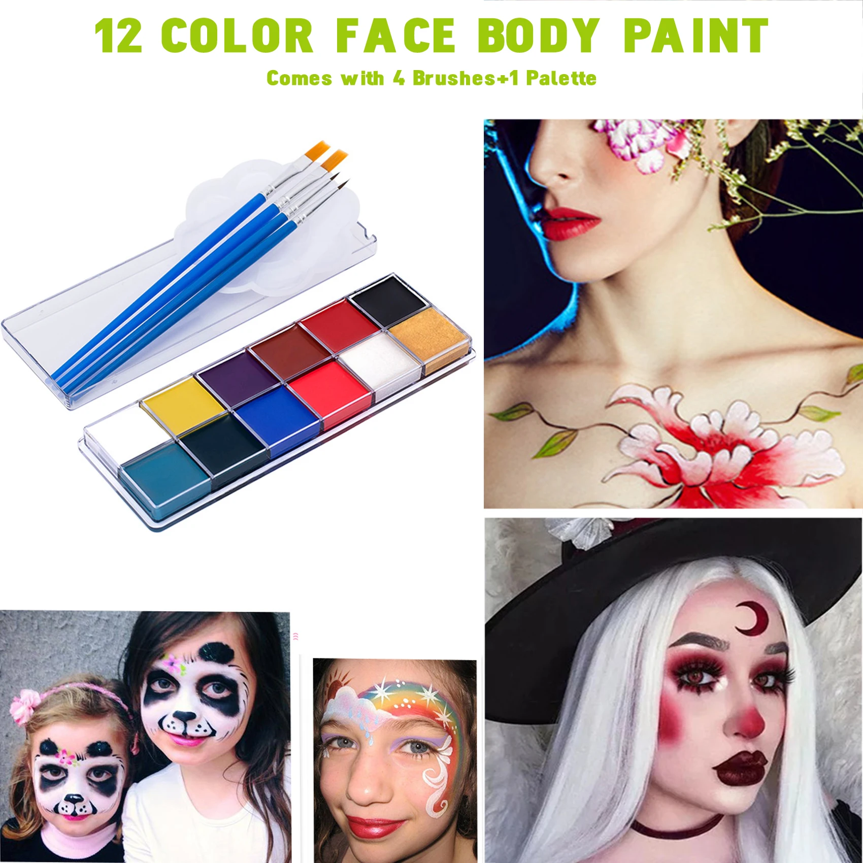 Масляная краска для лица 12 цветов тела приятная кожи без запаха вечеринки