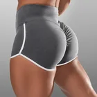 Женские спортивные шорты, летние сексуальные леггинсы для бега, короткие брюки с высокой талией, одежда для фитнеса и бега, черные