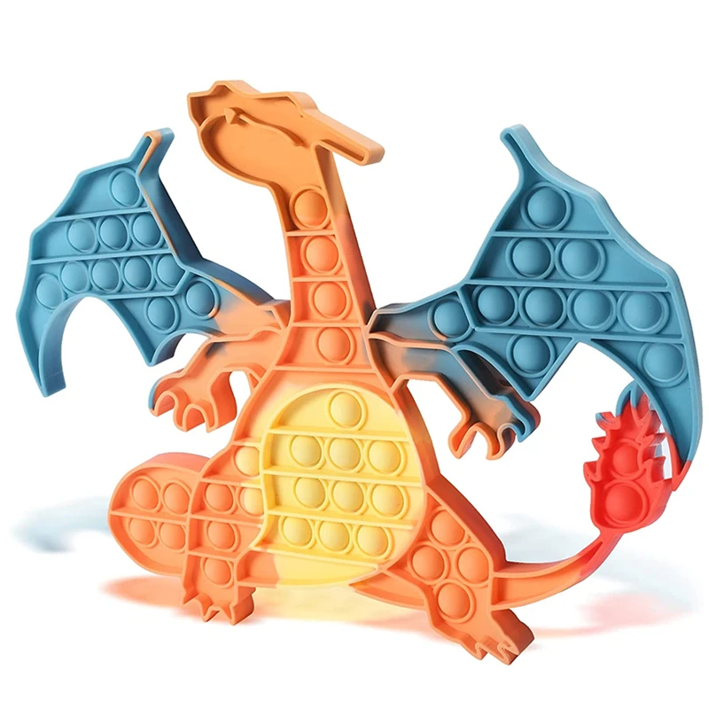 

Покемон поп это Charizard большой размер Push Bubble сенсорные игрушки-антистресс с простым затемнением Charizard снимает стресс антистресс для взрослых