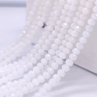 2 3 4 6 8mm white flat faceted glass crystal beads round loose spacer beads for jewelry making accessories necklace bracelet diy