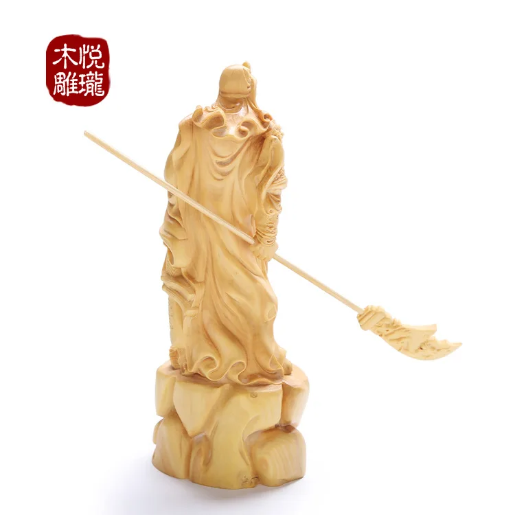 

Wood carving ancient Chinese military commander Guan Yu, Wood crafts gift Home desktop decoration office ornaments (A1083)