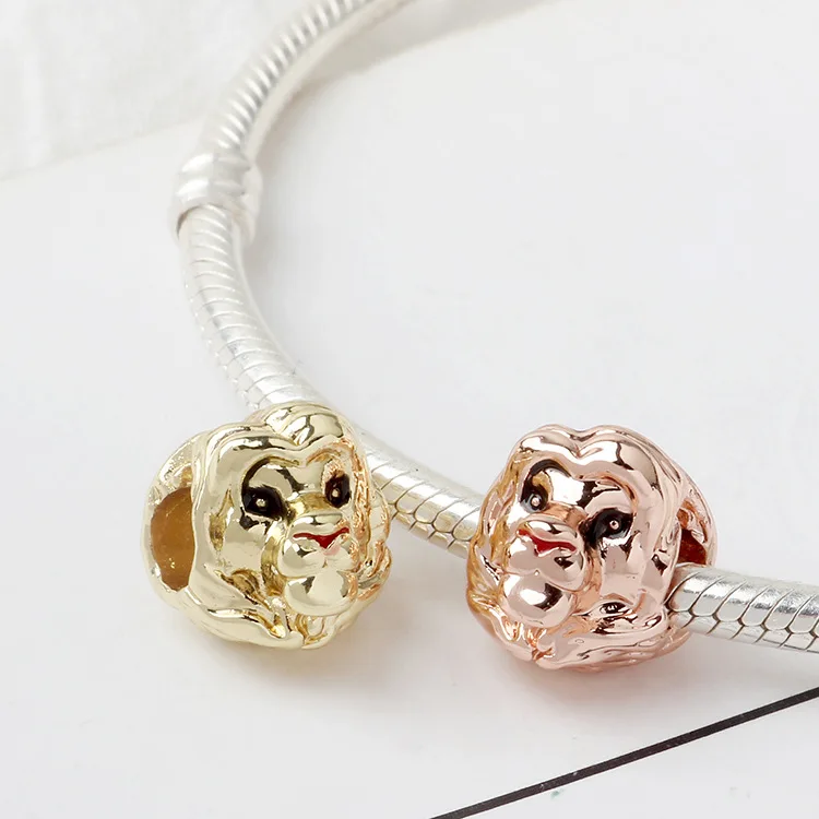 Винтажный сплав животные Лев подвески бусины подходят для оригинального бренда