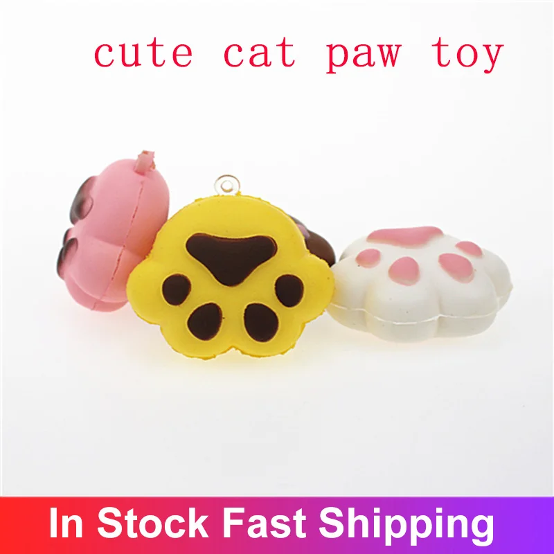 Correas de tel&eacute;fono para aliviar el estr&eacute;s, Mini bola antiestr&eacute;s de gato/garra bonita, broma, juguetes blandos para apretar, novedad de 2020-0