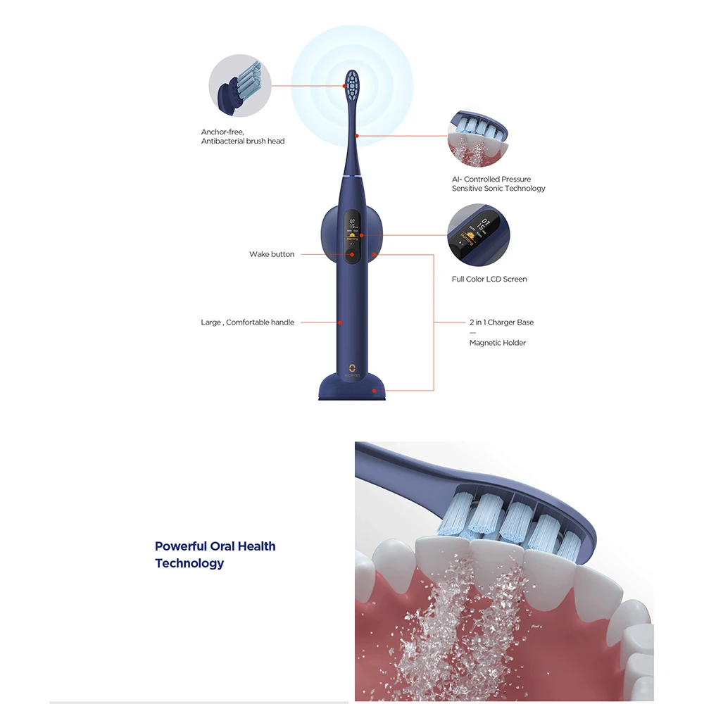 Глобальная версия Oclean X Pro Sonic электрическая зубная щетка для взрослых IPX7 2 в 1