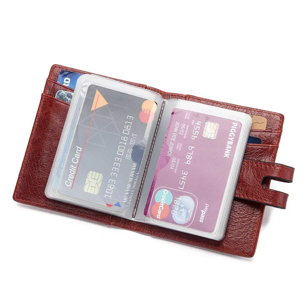 

Fashionable Blind Card Case Card Holder Retro Leather First Layer Cowhide Card Case Coin Purse Trend Rfid Antimagnetic Card Case