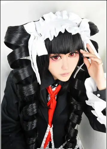 Парики Danganronpa Celestia Ludenberg Стильные черные Спиральные Локоны косплей парик +