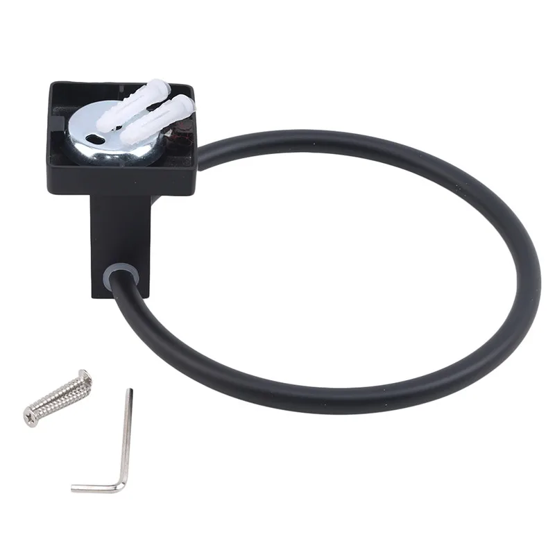 

Black Square Round Stainless Steel Wall-Mounted Towel Ring Bathroom Towel Rack Kitchen Bathroom Pendant