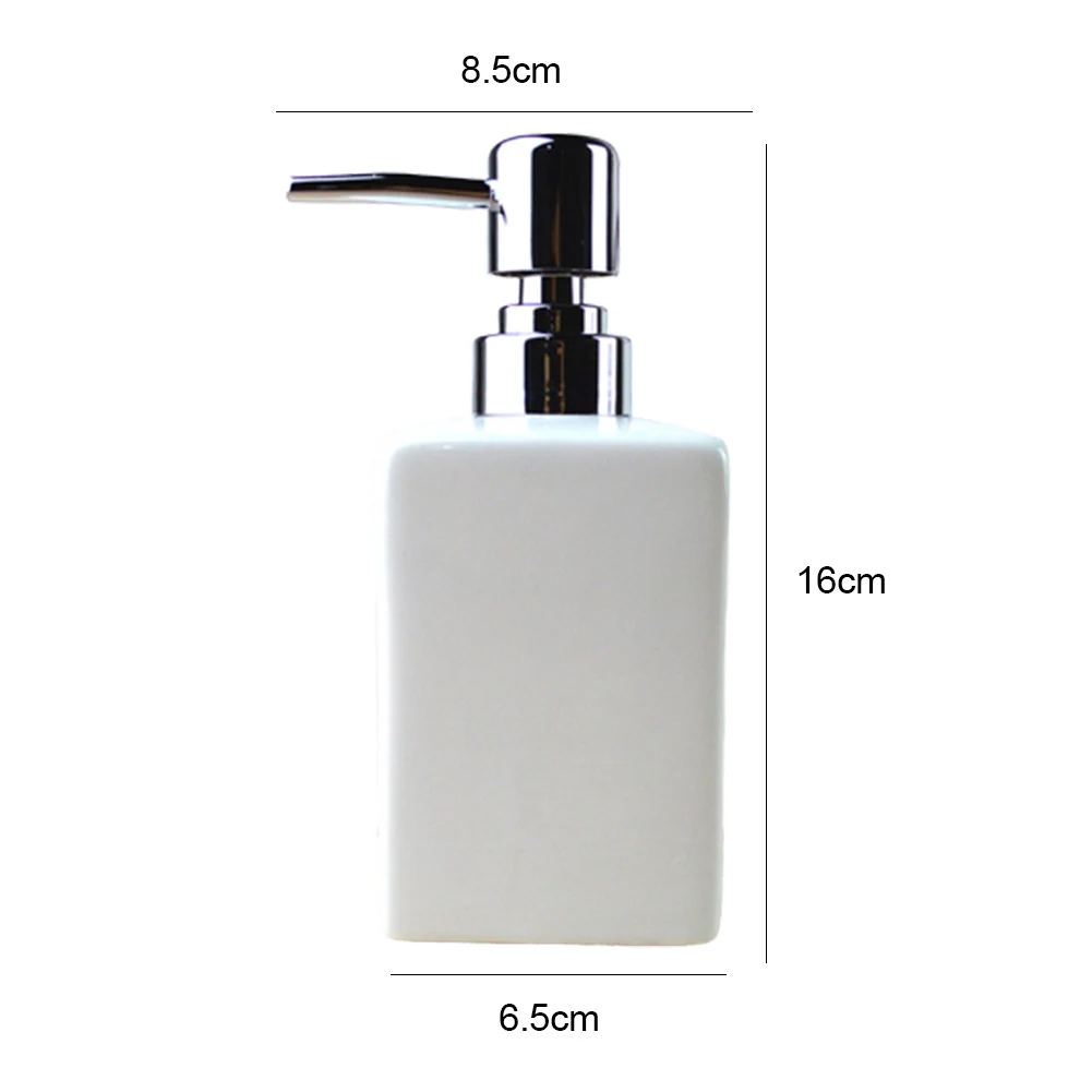 

320ml Bathroom Kitchen Ceramic Lotion Liquid Soap Dispenser Refiilable Bottle Shampoo Shower Gel Press Bottle Container
