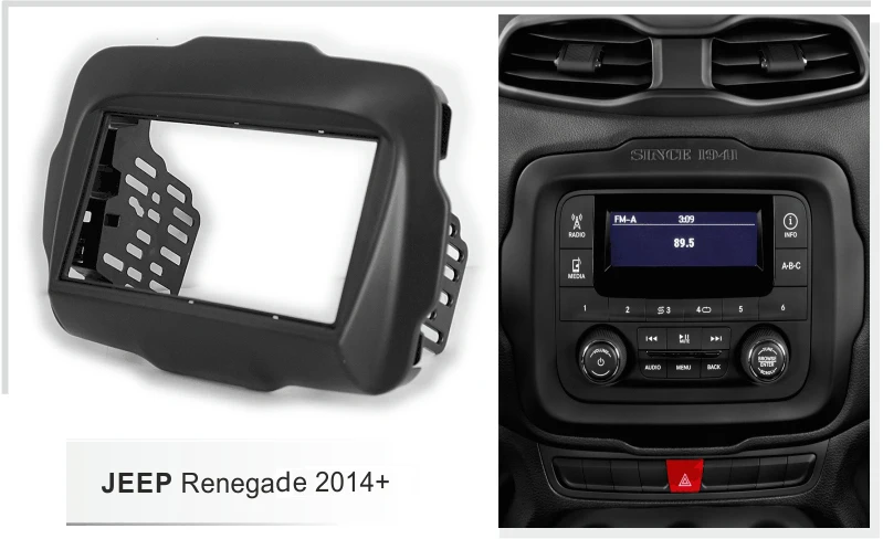 Двойная Автомобильная отделочная панель 2 Din для Jeep Renegade 2014 + рамка установки DVD