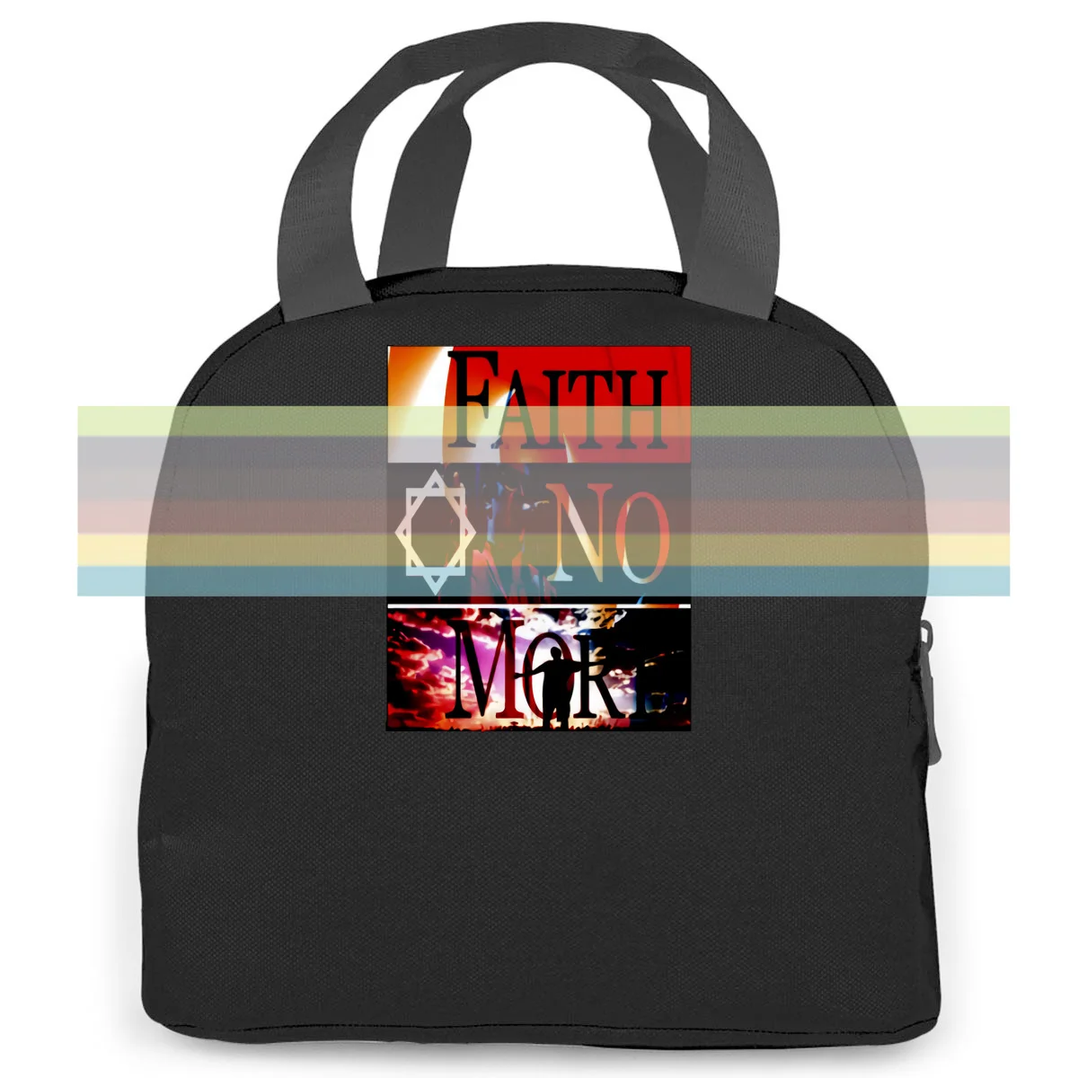 

NEW " FAITH NO MORE BLACK " DTG PRINTED Brand Slim Fit Printing women men Portable insulated lunch bag adult