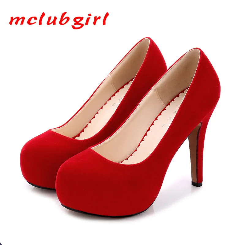 

MCLUBGIRL Sexy Waterproof Platform Night Club Women's Single Shoes Shallow Mouth Sexy Round Toe Pumps High Heel Shoes WZ