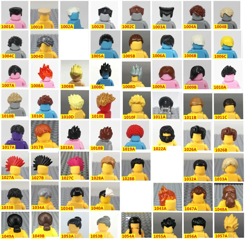 10 шт./лот кубики Moc DIY фигурки части мужские волосы Мини Аксессуары для кукол развивающие строительные блоки игрушки для детей рождественские подарки