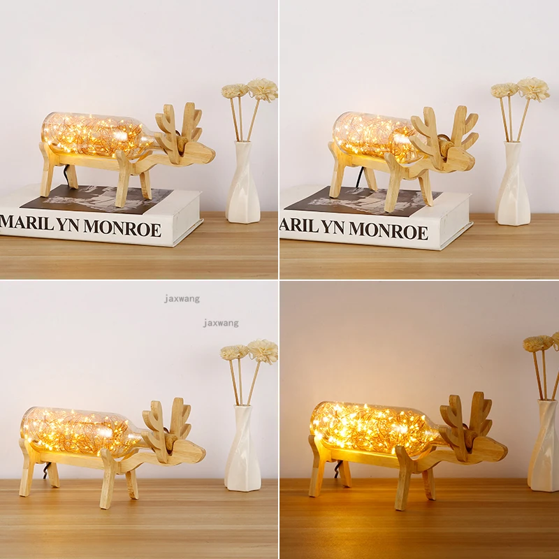 Современные светодиодсветодиодный деревянные настольные лампы в скандинавском