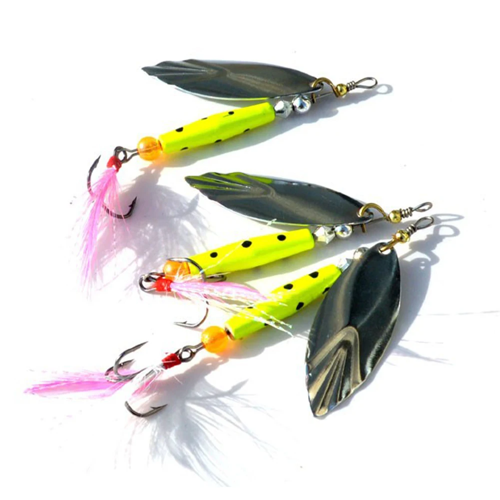 

Fishing Lure Fishing Spoon Hard Lure Metal Fishing Tackle 7g/10g Spinner Bait with Treble Hook in Feather Fishing Accessories