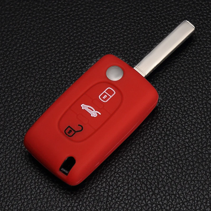 3 buttons Silicone Car Key Case For PEUGEOT 207 307 308 407 408 Citroen C3 C4 C4L C5 C6 Protector Cover | Автомобили и мотоциклы