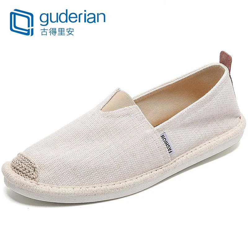 GUDERIAN New Men Fisherman Shoes Breathable Canvas Slip-On Casual Flat Sneakers Espadrilles Calzado Hombre | Обувь