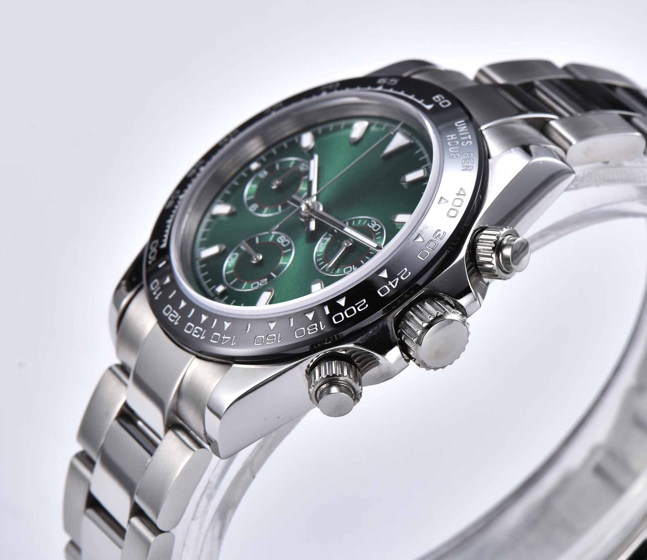 Часы Японский хронограф часы VK63 кварцевый механизм 39 мм стерильный циферблат