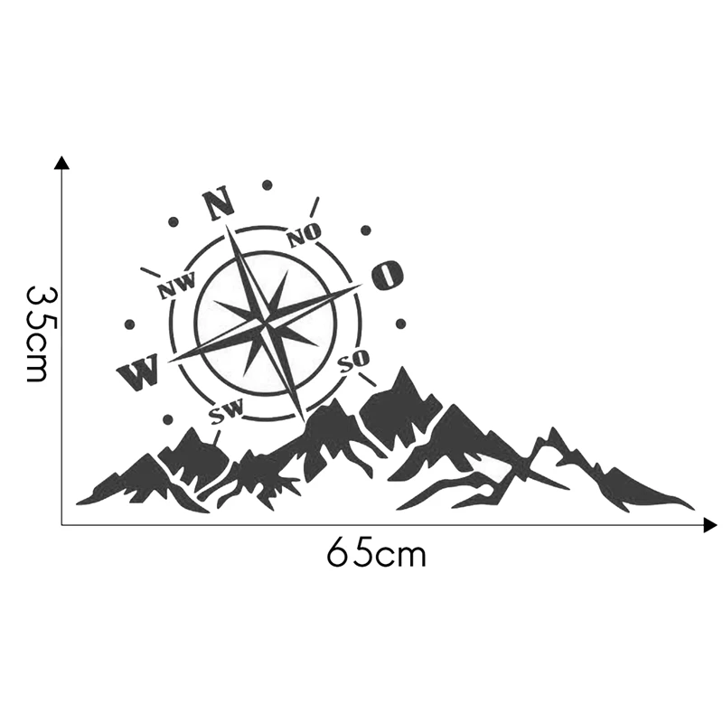 

Car SUV Universal Hood Sticker Mountain Compass Graphic Decal Sticker Decoration