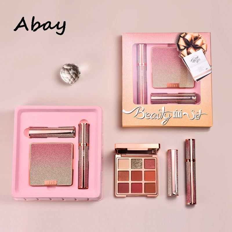 Новый набор для макияжа Abay звездное небо губная помада тушь ресниц 9 цветов тени