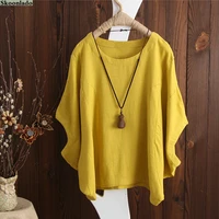 2022 s 5xl oversize women cotton linen tops oversea original good brand cothes plus size lady blouse casual loose fashion tops