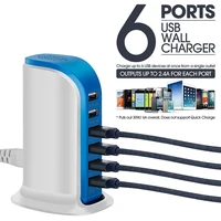 6 port usb charger for xiaom 6a 30w rapid charging station connectors extension socket universal phone desktop home eu us uk au