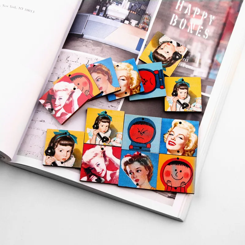 Dong! Винтажные серьги с принтом сексуальной девушки и маленькой девочки