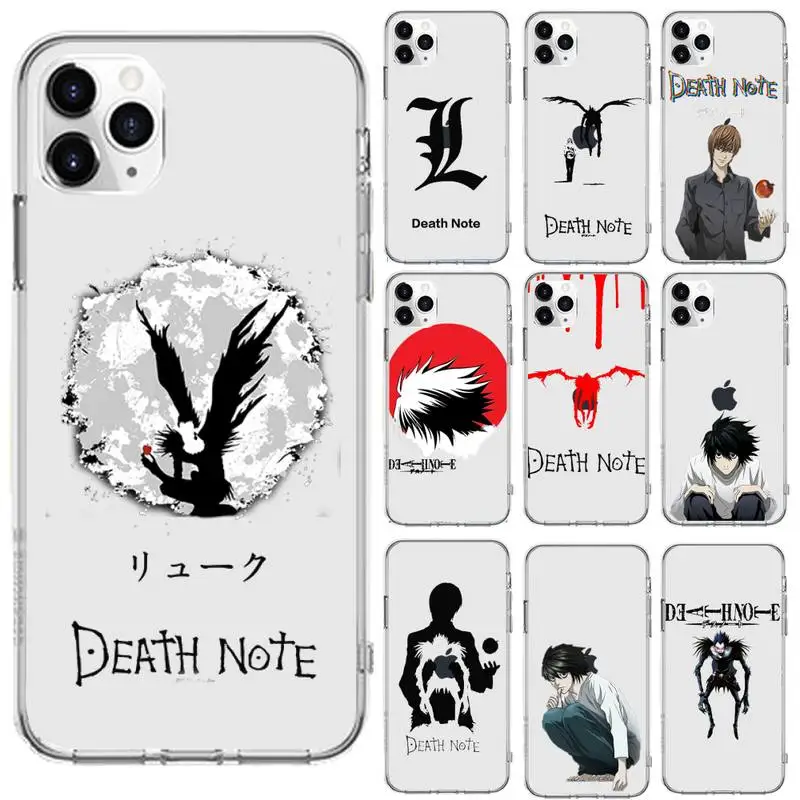 

Anime death note Phone Cases Transparent for iPhone 6 7 8 11 12 s mini pro X XS XR MAX Plus se cover funda shell
